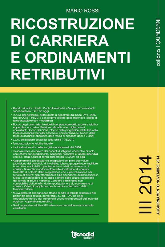 Ricostruzione di carriera e ordinamenti retributivi - Mario Rossi - copertina