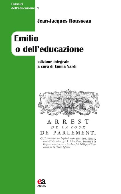 Emilio o dell'educazione. Ediz. integrale - Jean-Jacques Rousseau - copertina