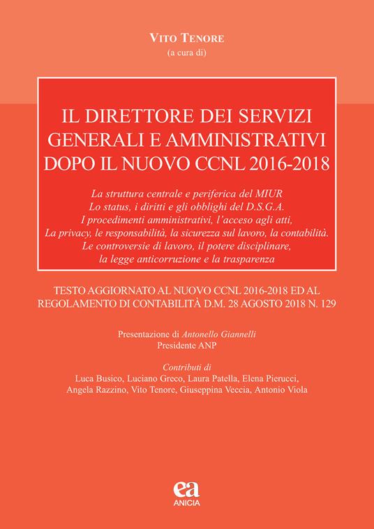 Il direttore dei servizi generali e amministrativi dopo il nuovo CCNL 2016-2018 - copertina