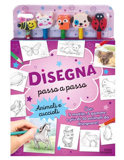 Animali e cuccioli. Disegna passo a passo. Con gadget - Kate Ashforth - copertina