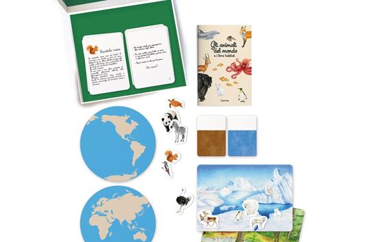 Gli animali del mondo e i loro habitat. Il mio cofanetto Montessori. Ediz. a colori. Con gadget - Roberta Rocchi,Marie-Hélène Place - 2