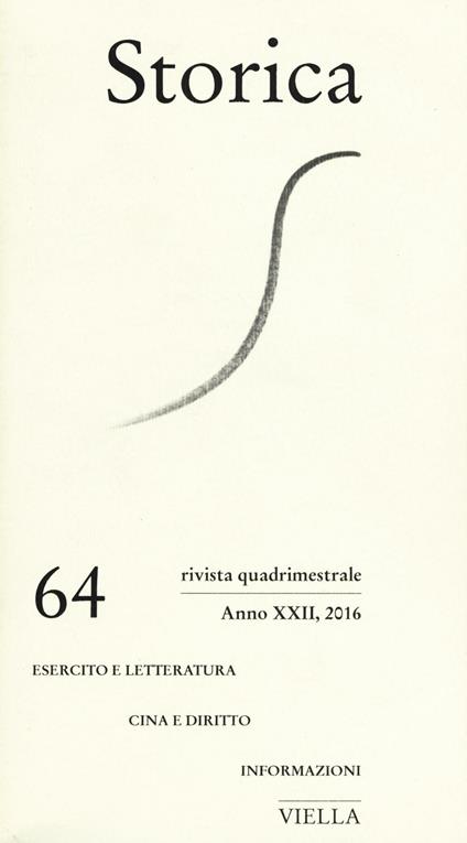 Storica (2016). Vol. 64 - copertina