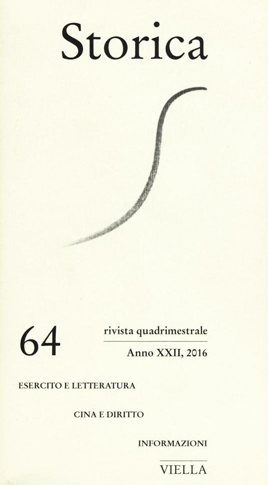 Storica (2016). Vol. 64 - copertina