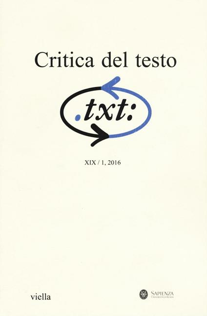 Critica del testo - copertina