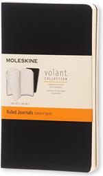 Quaderno Volant Journal Moleskine pocket a righe nero. Black. Set da 2