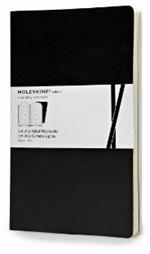 Quaderno Volant Journal Moleskine large a righe nero. Black. Set da 2