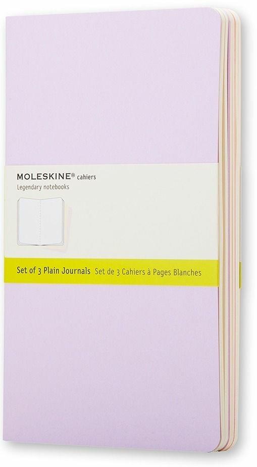 Taccuino Cahier Moleskine pocket a pagine bianche Tris pastello. Set da 3