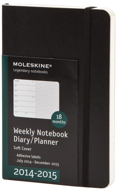 Moleskine 18 mesi Planner settimanale Notebook Pocket Soft Black