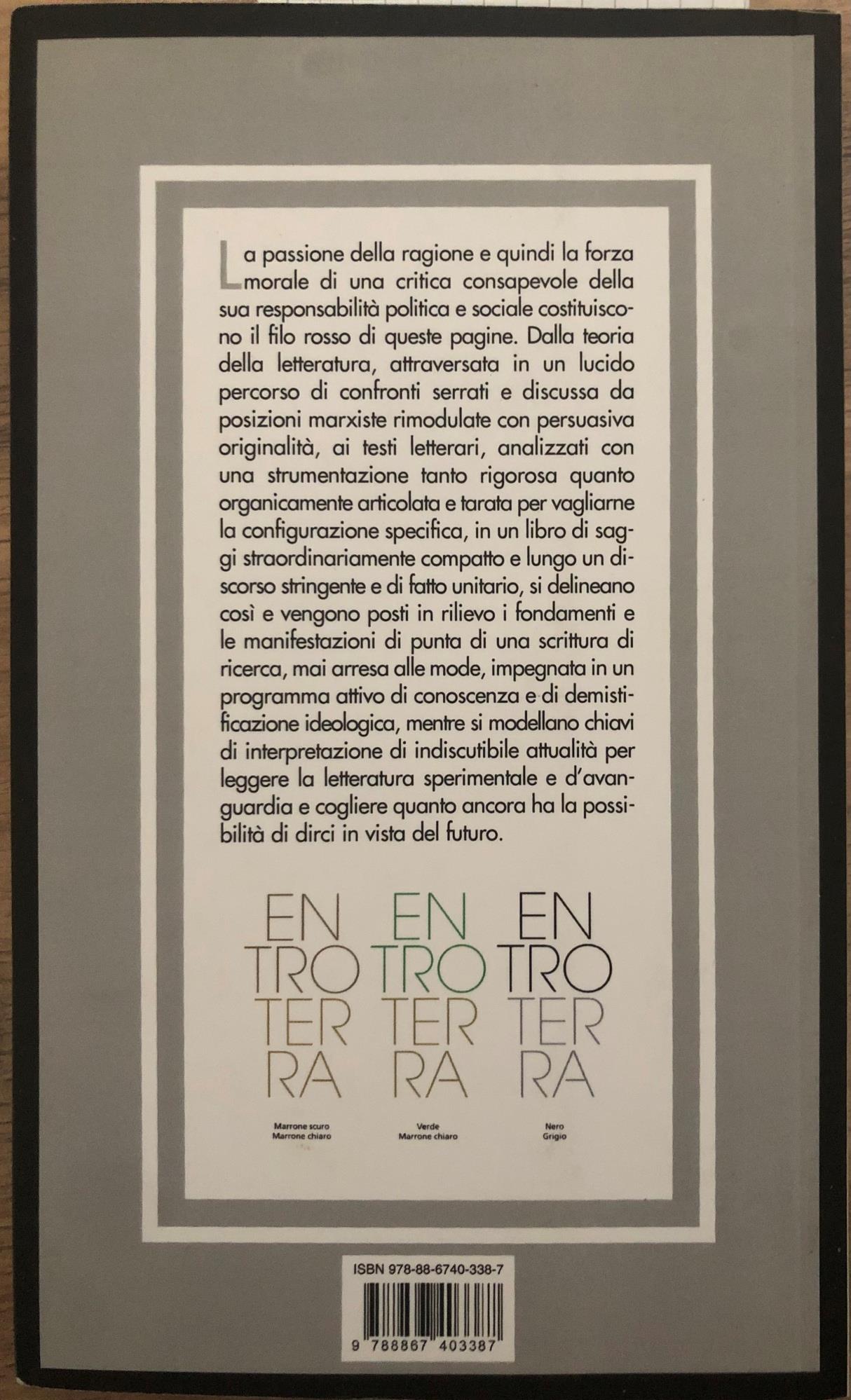 Avanguardia e materialismo. Saggi di teoria e critica letteraria