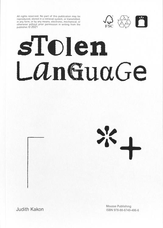 Judith Kakon: Stolen Language. Ediz. inglese e tedesca - copertina