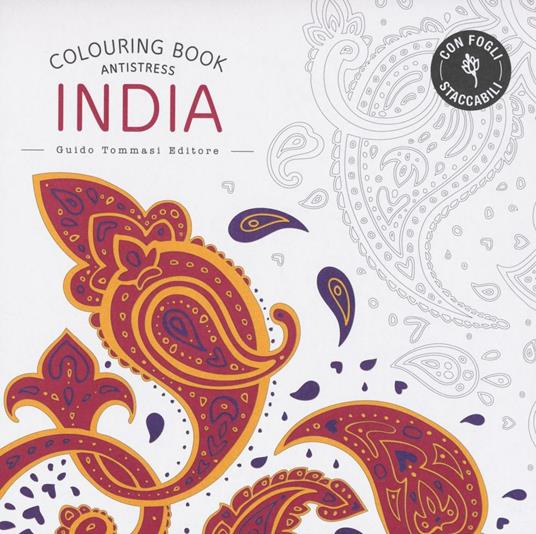 India. Colouring book antistress - copertina