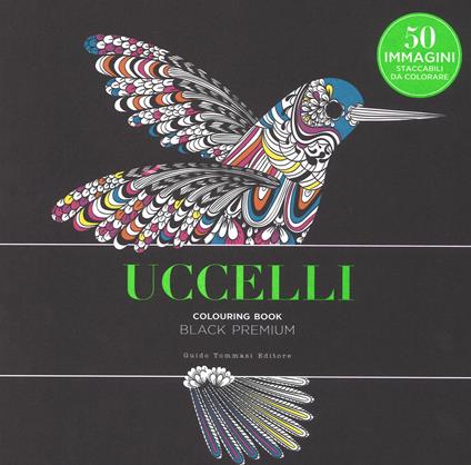 Uccelli. Black premium. Colouring book antistress - copertina