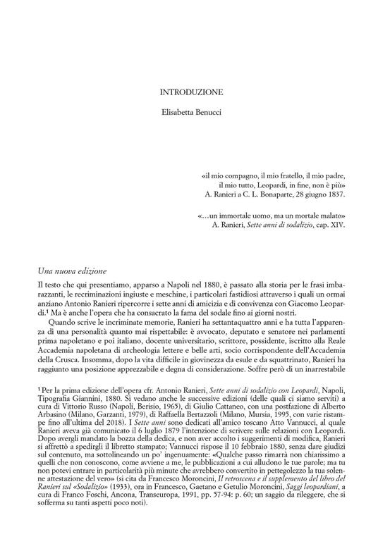 Sette anni di sodalizio con Giacomo Leopardi. Con espansione online - Antonio Ranieri - 2