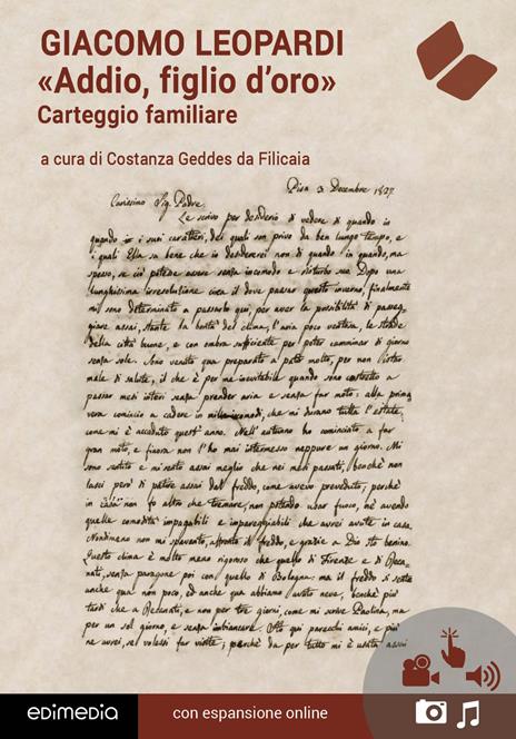«Addio, figlio d'oro». Carteggio. Con espansione online - Giacomo Leopardi - copertina