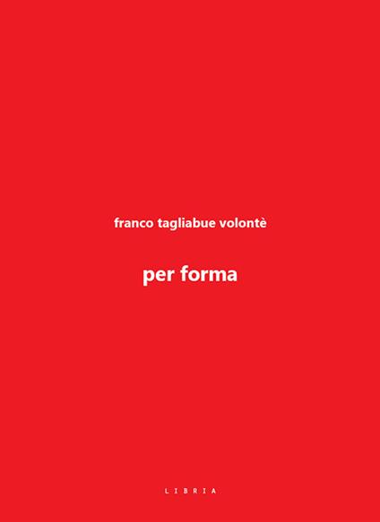 Per forma - Franco Tagliabue Volonté - copertina