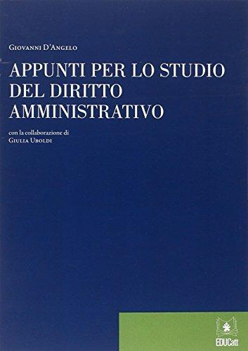 Appunti per lo studio del diritto amministrativo - Giovanni D'Angelo - copertina