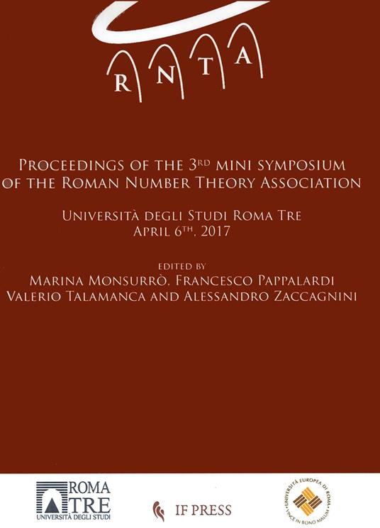 Proceedings of the third mini symposium of the Roman Number Theory Association - Marina Monsurrò - copertina