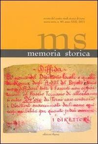 Memoria storica. Vol. 40 - copertina