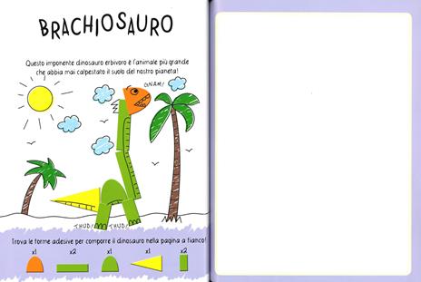 Dinosauri. Disegna con gli sticker. Ediz. illustrata - 3