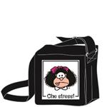 Borsa a tracolla Mafalda. Che stress. Nero
