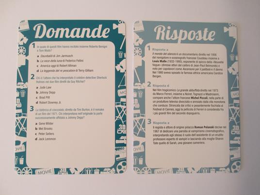 Quizzly. La grande sfida sul cinema. Carte - 3