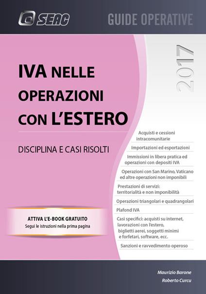 IVA nelle operazioni con l'estero. Disciplina e casi risolti - Maurizio Barone,Roberto Curcu - copertina
