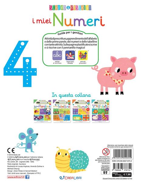 I miei numeri. Scrivo&riscrivo. Ediz. a colori. Con pennarello - 2