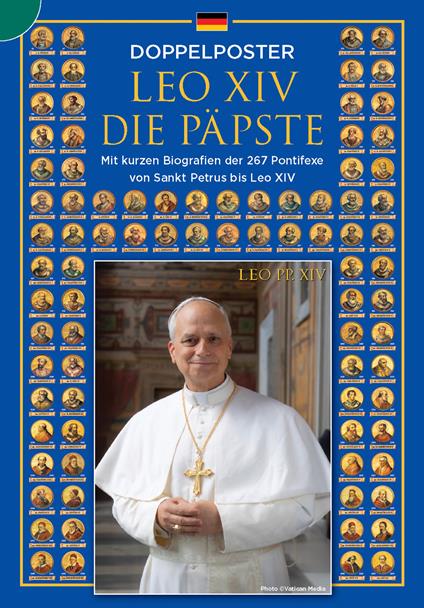 I papi e Leone XIV. Poster doppio con le biografie dei pontefici - copertina