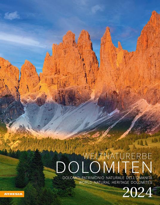 Weltnaturerbe Dolomiten-Dolomiti, patrimonio naturale dell'umanità-World natural heritage Dolomites. Calendario 2024. Ediz. multilingue - copertina