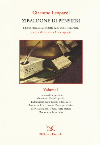 Zibaldone di pensieri. Edizione tematica condotta sugli Indici leopardiani. Vol. 1 - Giacomo Leopardi - copertina