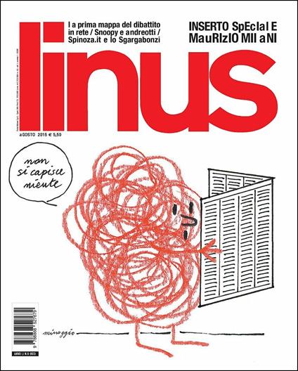 Linus (Rivista). Agosto 2015 - copertina