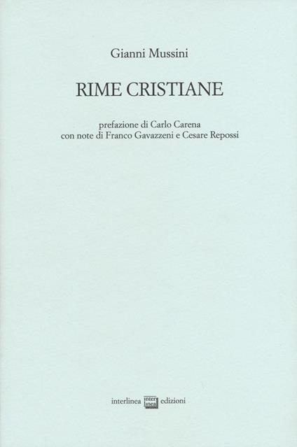 Rime cristiane - Giovanni Mussini - copertina