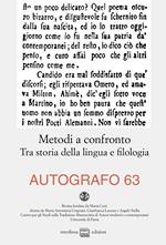 Autografo (2020). Vol. 63: Metodi a confronto. Tra storia della lingua e filologia.