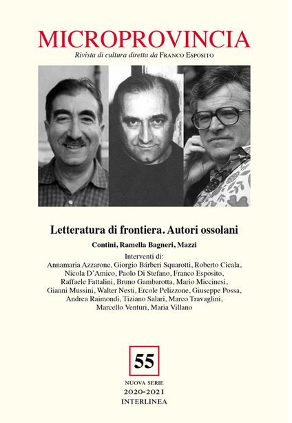 Microprovincia (2020). Vol. 55: Letteratura di frontiera. Autori ossolani. Contini, Ramella Bagneri, Mazzi. - copertina