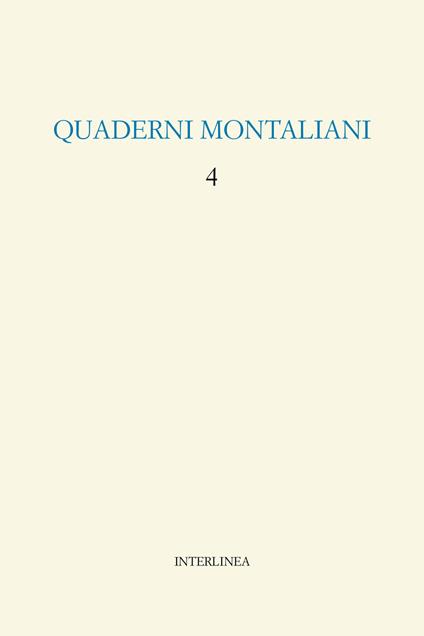 Quaderni Montaliani. Vol. 4 - copertina