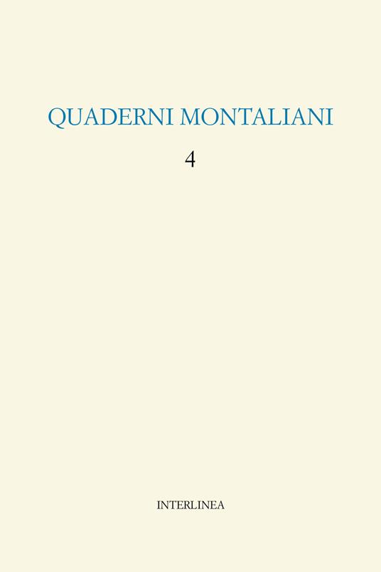 Quaderni Montaliani. Vol. 4 - copertina