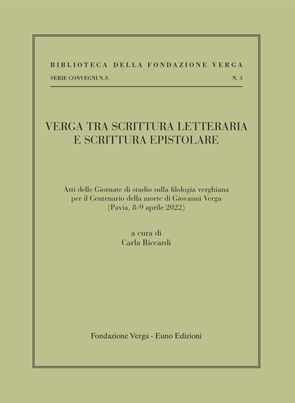 Verga tra scrittura letteraria e scrittura epistolare - copertina