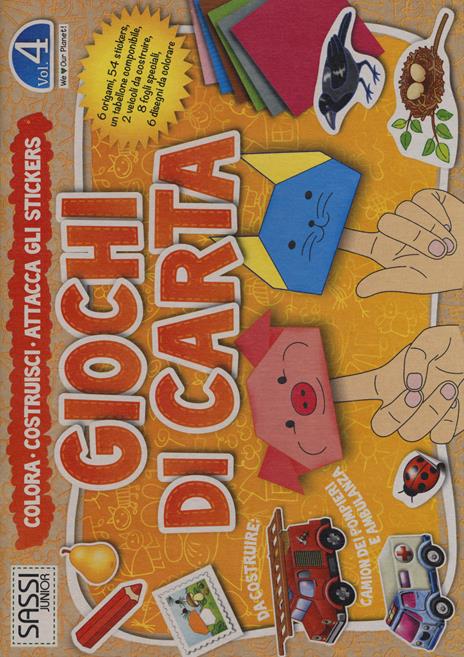 Giochi di carta. Colora, costruisci, attacca gli stickers. Ediz. illustrata. Vol. 4 - Aleksandra Kosmala-Czarnecka - copertina