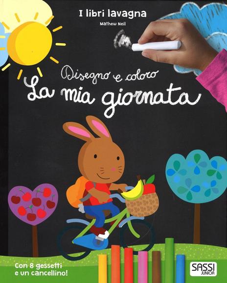 La mia giornata. Disegno e coloro. Libri lavagna. Con gadget - Mathew Neil,Nadia Fabris - 2