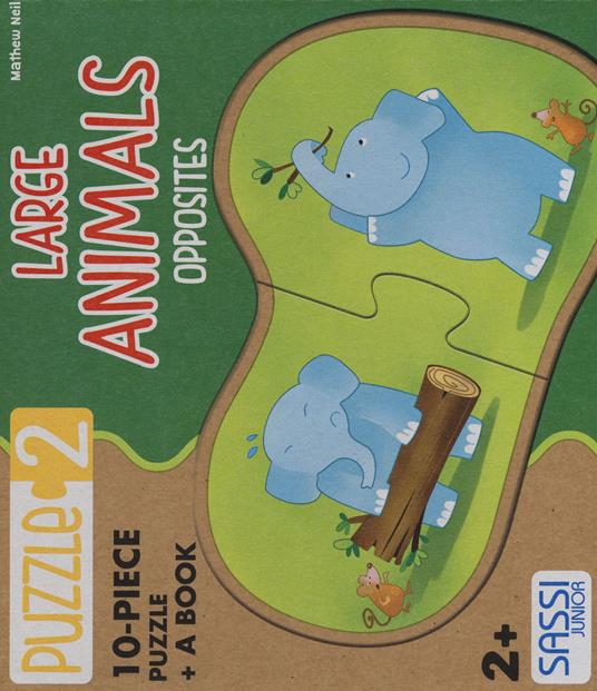 Large animals. Opposites. Con puzzle - Mathew Neil - copertina