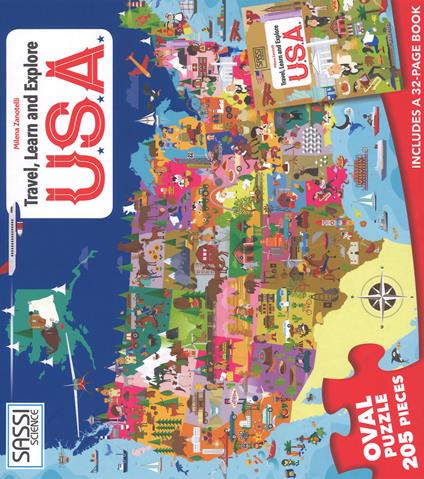 USA. Viaggia, conosci, esplora. Libro puzzle. Ediz. a colori. Con puzzle - Milena Zanotelli,Irena Trevisan - copertina