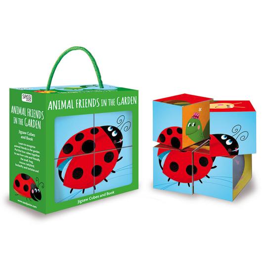 Animal friends in the garden. Jigsaw cubes and book. Ediz. a colori. Con Gioco - copertina