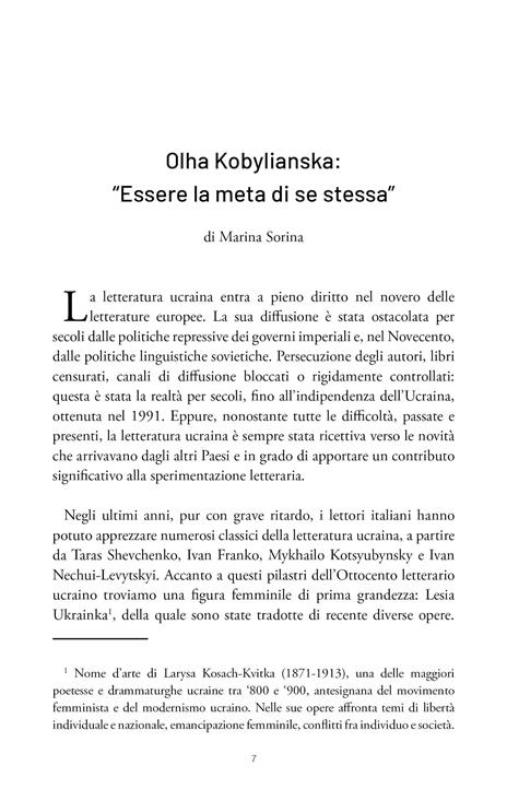 Essere umana - Olha Kobylianska - 2