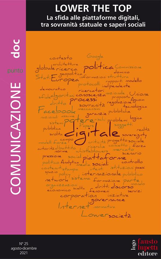 Comunicazionepuntodoc (2022). Vol. 25: Lower the top. La sfida delle piattaforme digitali, tra sovranità statuale e saperi sociali - copertina