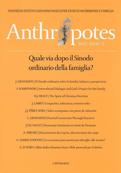 Anthropotes. Rivista di studi sulla persona e la famiglia (2015). Vol. 2 - copertina