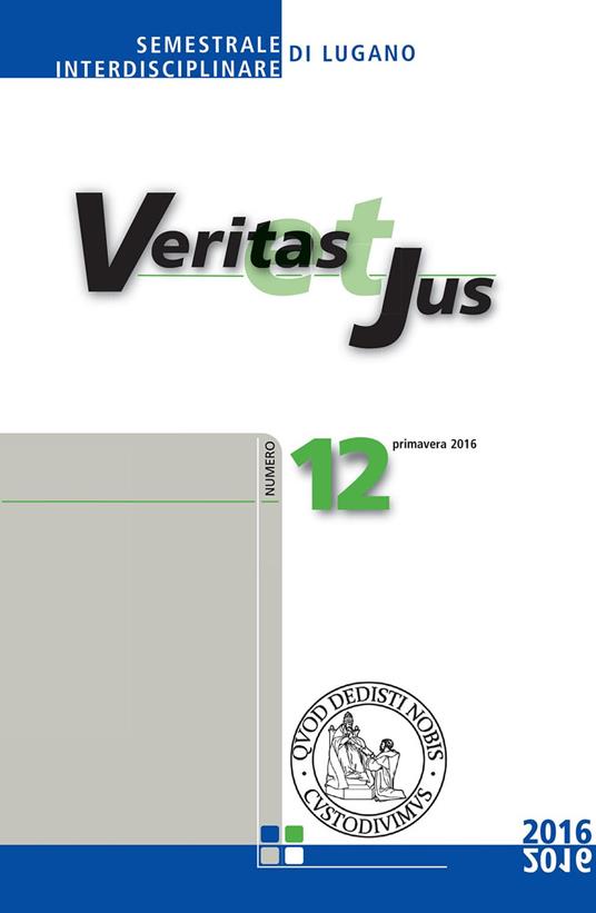 Veritas et Jus (2016). Vol. 12 - copertina