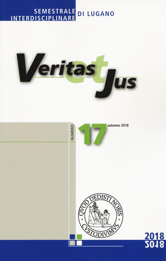 Veritas et Jus (2018). Vol. 17 - copertina