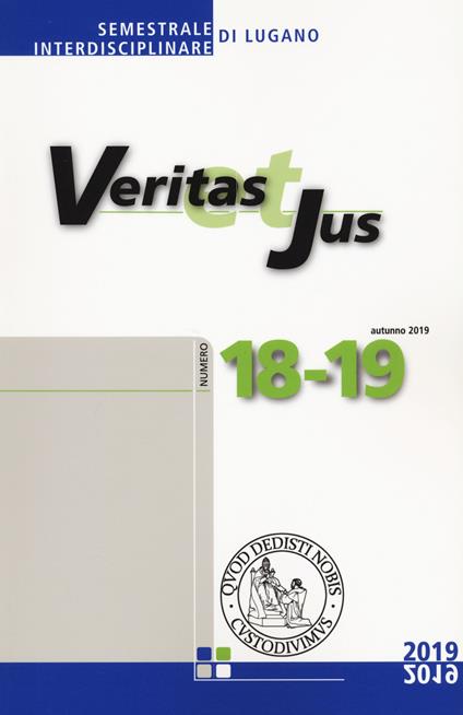 Veritas et Jus (2019). Vol. 18-19 - copertina