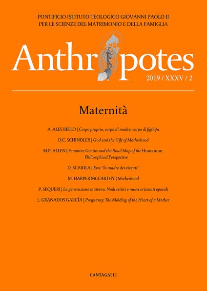 Anthropotes. Rivista di studi sulla persona e la famiglia (2019). Vol. 2: Maternità. - copertina