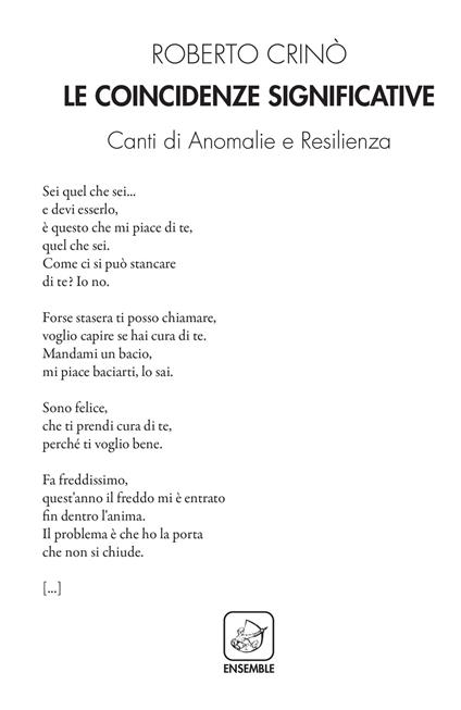 Le coincidenze significative. Canti di anomalia e resilienza - Roberto Crinò - copertina